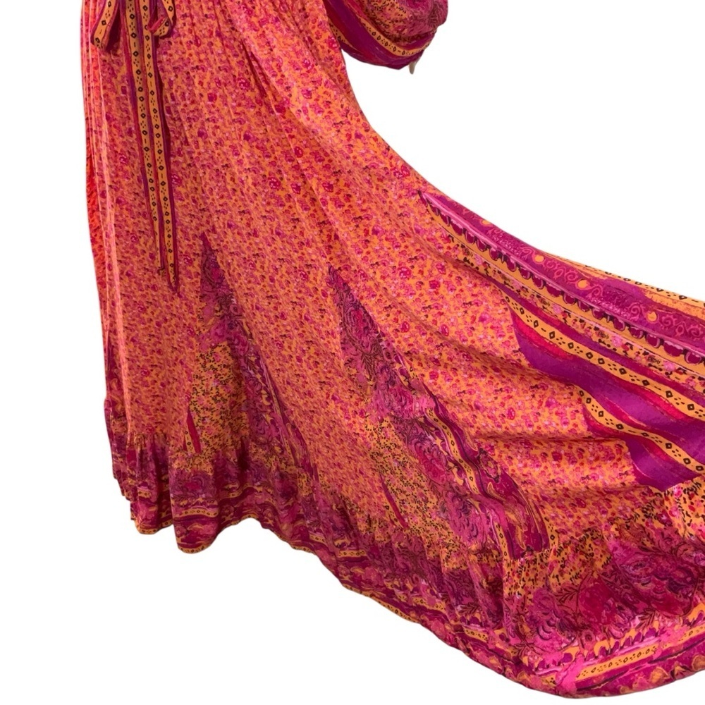 Free People Happy Feelings Maxi Dress Pink Orange Boho Floral Size size Large - Picture 9 of 15